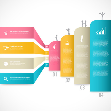 Vector business concepts with icons. can use for infographic. loop business report or plan, modern template, education template, business brochure, system diagram.のイラスト素材