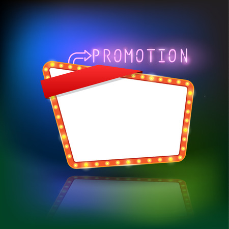 Abstract retro light promotion banner. Vector illustrationのイラスト素材