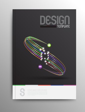 Brochure Design Template, Business Abstract fiber optic style, Web or Print Designのイラスト素材