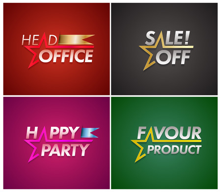 Banner set with star line. Vector illustration.のイラスト素材