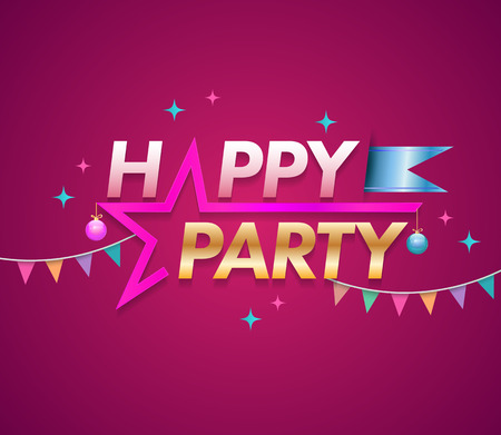 Happy Party design template with star. Vector illustration.のイラスト素材