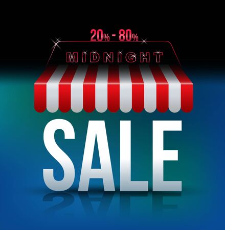 Midnight sale banner awning.のイラスト素材