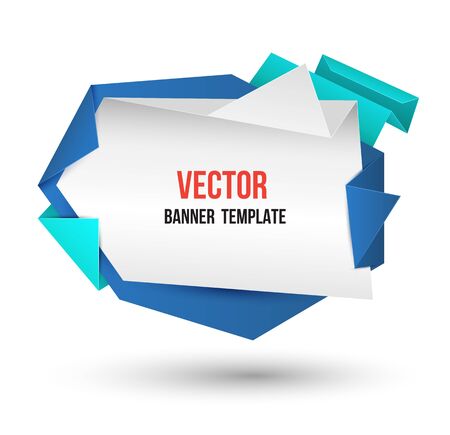 Abstract modern origami speech bubble. Vector abstract background. Vector illustration.のイラスト素材