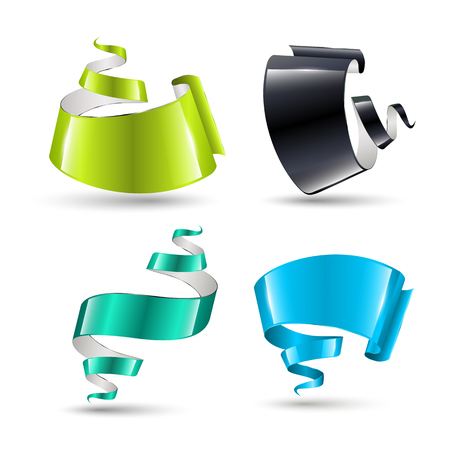 Ribbon banner set. Vector illustration.のイラスト素材