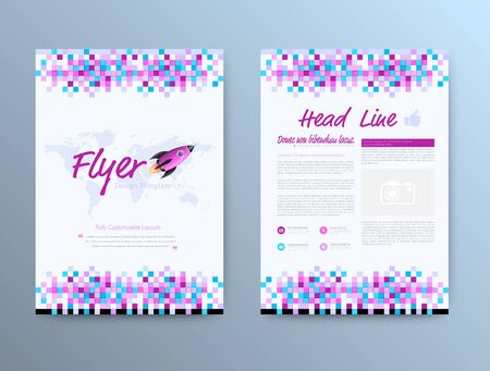 Vector brochure template design with rocket star.のイラスト素材