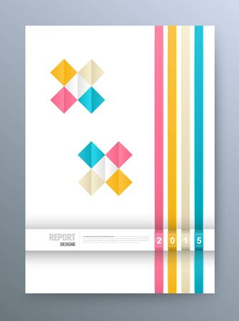 Cover Magazine square colorful template design, vector illustration. Can use for printing.のイラスト素材