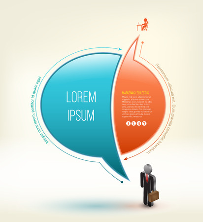 Speech idea design with business man 3D icon. Vector illustration. Can use for business concept element.のイラスト素材