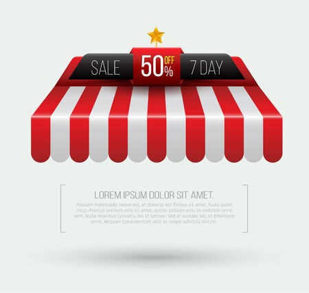 Awning Seven day sale banner roofのイラスト素材