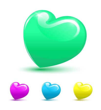 Valentine heart 3D set. Vector illustration.のイラスト素材