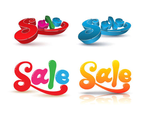 SALE text design set. Vector illustration for promotion.のイラスト素材