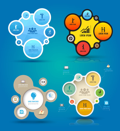 infographic elements with icons set, web layout, presentations, vector illustration.のイラスト素材