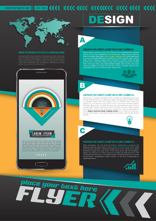 Modern Vector abstract brochure, report, document or flyer design, magazine cover, poster template. Vector illustration.のイラスト素材