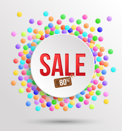 Colorful circles background with Sale. Vector Illustration. Can use for banner promotion and celebration.のイラスト素材