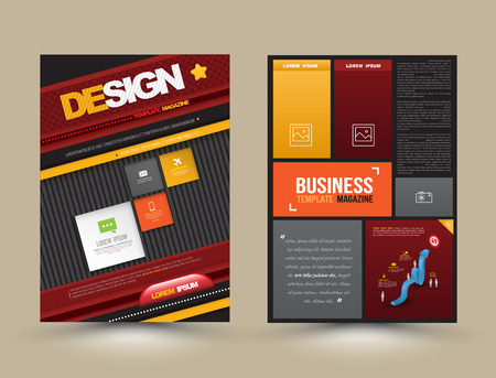 Vector design page template modern style. Vector illustration. Can use for business data report, presentation, web page, printing, brochure, leaflet, flyer, poster and advertising.のイラスト素材
