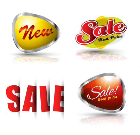 Sale and new banner set. Vector illustration. Can use for promotion.のイラスト素材
