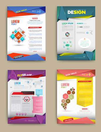 Set of Flyer, Brochure Design Templates. Abstract Modern Backgrounds. business concept. Vector illustration.のイラスト素材