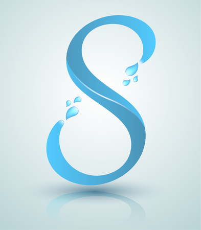 letter S with water drop, company vector design template. Vector illustration.のイラスト素材