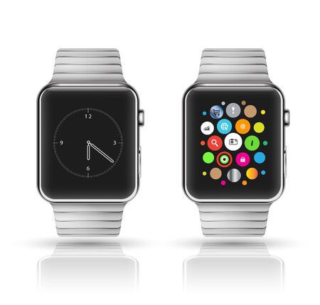 Smart watch mockup. Vector illustration.のイラスト素材