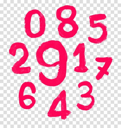 The number drawn by a crayon. Vector illustration.のイラスト素材