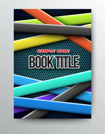 Cover design template colours ribbons. Vector illustration. Can use for cover and poster printing.のイラスト素材