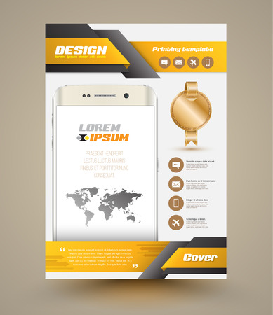 Modern Vector abstract brochure. Vector illustration. Book cover. flyer design template.のイラスト素材
