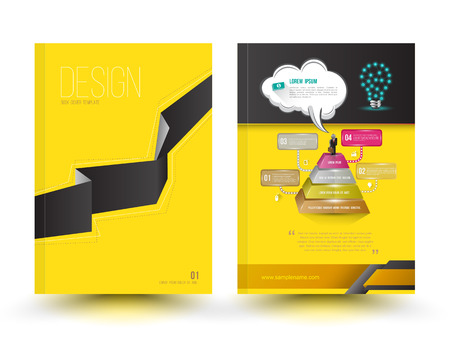 Abstract Triangle design vector template layout for magazine brochure flyer booklet cover annual report in A4 sizeのイラスト素材