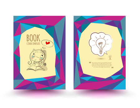 Vector brochure template design cartoon style. Business graphics brochures. Used for cover layout, infographics, brochures, flyers and prints.のイラスト素材