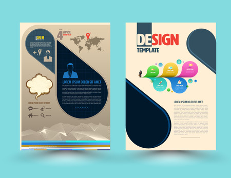 Vector brochure template design. Business graphics brochures. Used for cover layout, infographics, brochures, flyers and prints.のイラスト素材