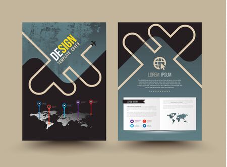 Vector brochure template design. Business graphics brochures. Used for cover layout, infographics, brochures, flyers and prints.のイラスト素材
