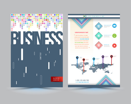 Vector business brochure cover template design. Business graphics brochures. Used for cover layout, infographics, brochures, flyers and prints.のイラスト素材