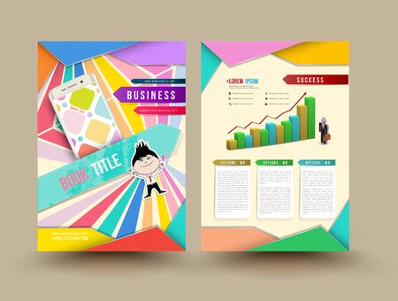 Vector brochure template design. Business graphics brochures. Used for cover layout, infographics, brochures, flyers and prints.のイラスト素材