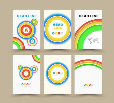Vector brochure template cover design set. Business graphics brochures. Used for cover layout, infographics, brochures, flyers and prints.のイラスト素材