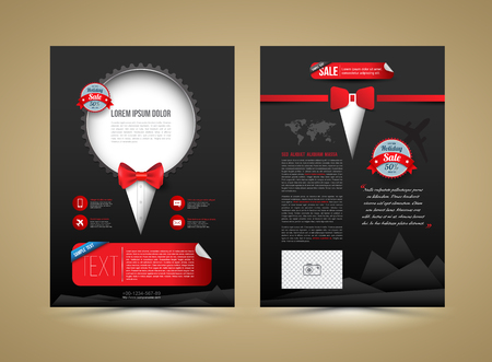 Vector brochure template design tuxedo style. Business graphics brochures. Used for cover layout, infographics, brochures, flyers and prints and for promotion poster.のイラスト素材