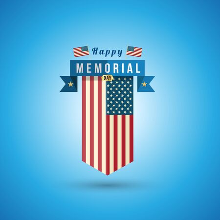 Flag of America to memorial day. Vector illustration. Can use for memorial day card.のイラスト素材
