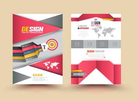 Template Cover with pieces of colored paper triangles. Use for book, brochure, flyer, poster, booklet, leaflet, cd cover design, postcard, business card, annual report. vector. abstract backgroundのイラスト素材