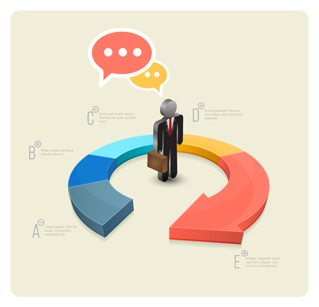 Continual circle arrow multicolor, graph, infographic, business plan, education, can use for business concept, education diagram, brochure object.のイラスト素材