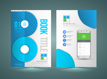 Business Brochure Template With Smartphone. Vector Backgroundのイラスト素材
