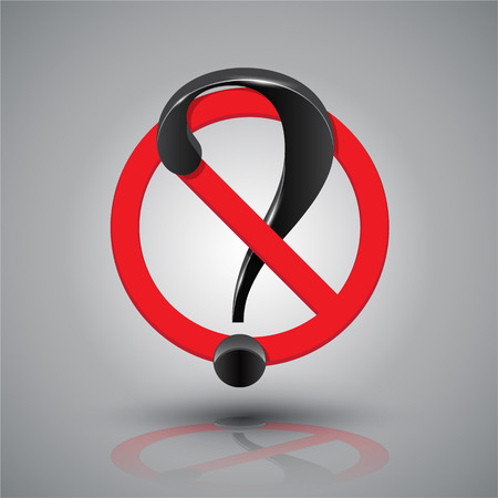 Question mark with No sign. Vector illustration.のイラスト素材