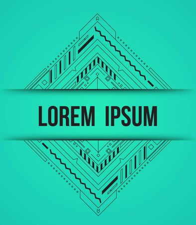 Vector abstract line banner, header, divider, ornamental frame template, Vector illustration.のイラスト素材