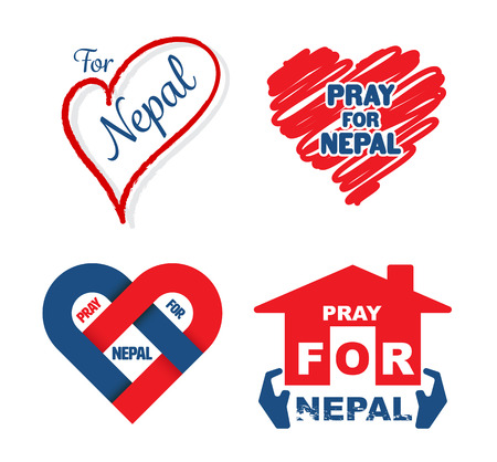 Nepal earthquake.pray for Nepal banner set. vector illustration.のイラスト素材