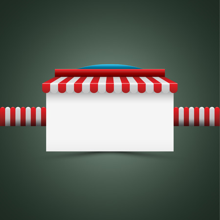 Store striped awning banner. Vector illustration. Can use for promotion and sale offer.のイラスト素材