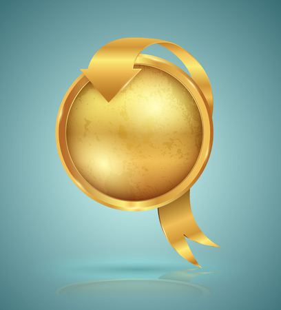 Gold badge. Vector illustration.のイラスト素材