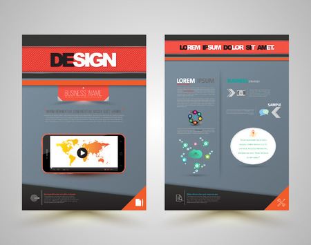 Template cover design front and back with smartphone. Vector illustration, Can use for cover book, brochure and document template.のイラスト素材
