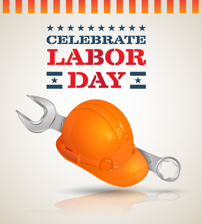 Celebrate Labor day poster. Vector illustration. Can use for promotion LAYBOR DAY SALE.のイラスト素材