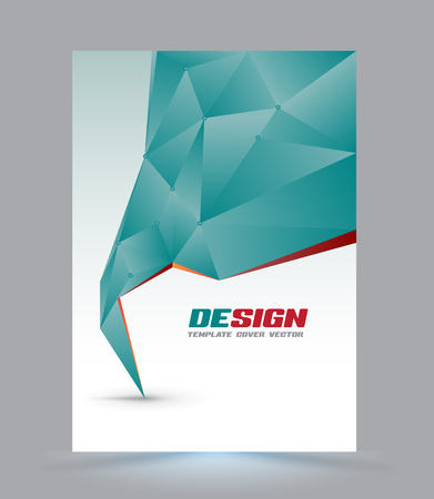 Cover page layout template. Polygon abstract speech style. Vector illustration. Can use for Leaflet, brochure, book, magazine, document template and business report cover.のイラスト素材