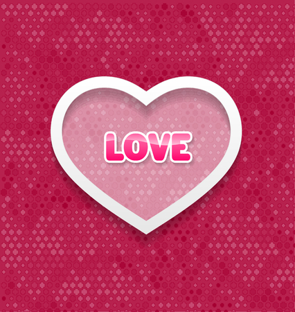 Abstract heart shape with love on plus symbol background. Vector illustrationのイラスト素材