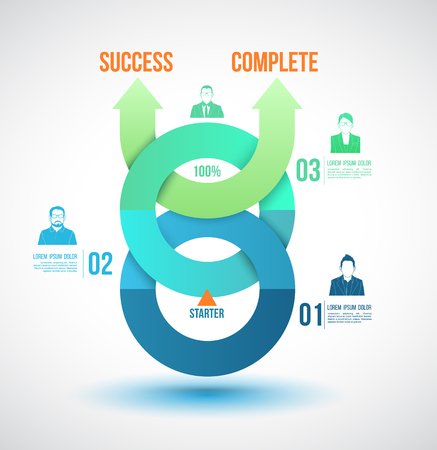 Circle arrow up to success complete.のイラスト素材