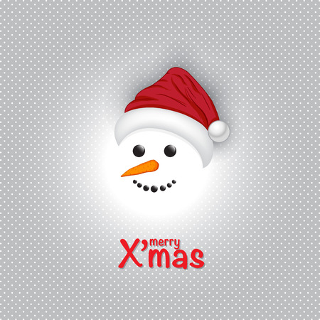 Smiling snowman on the floor. Vector illustration.のイラスト素材