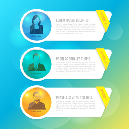 Modern minimal banner options elements for business infographics.のイラスト素材