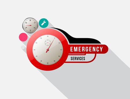 Emergency services with Odometer.のイラスト素材